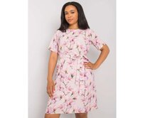 Dámské šaty vzorované plus size CELENE béžové Béžová, 44