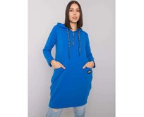Dámská tunika s kapucí bavlněná plus size KIERRA tmavě modrá Námořnická modrá, Univerzální