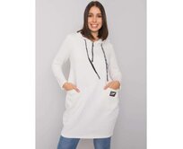 Dámská tunika s kapucí bavlněná plus size KIERRA ecru Ecru, Univerzální
