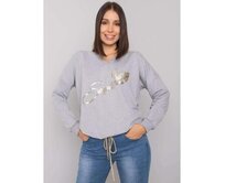 Dámská halenka plus size s potiskem JULIEE šedá Šedá, Univerzální