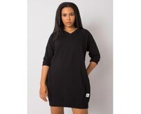 Dámské šaty bavlněné plus size KARISSA černé Černá, Univerzální