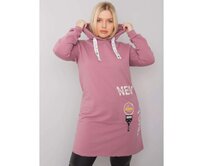 Dámská tunika s kapucí plus size AASHFORD růžová Růžová, Univerzální