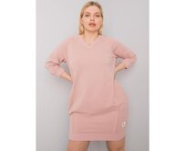 Dámské šaty bavlněné plus size KARISSA růžové Růžová, Univerzální