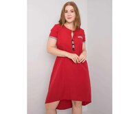 Dámské šaty z bavlny plus size VIANA červené Červená, 44