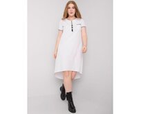 Dámské šaty z bavlny plus size VIANA bílé Bílá, 44