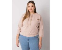 Dámská halenka bez kapuce plus size PASADENA světle béžová Béžová, Univerzální