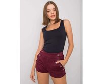 Dámské šortky s knoflíky Jaylah RUE PARIS bordó Kaštanová, L/XL
