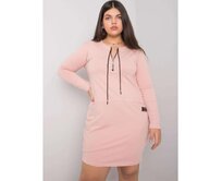 Dámské šaty s kapsami plus size ALESSIA růžové Růžová, Univerzální