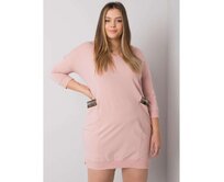 Dámské šaty s kapsami plus size SUSAN růžové Růžová, Univerzální