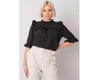 Dámská halenka s volánky Limassol RUE PARIS černá Černá, L/XL