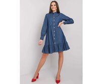 Dámské šaty s volánem Sophia RUE PARIS tmavě modré Námořnická modrá, 2XL