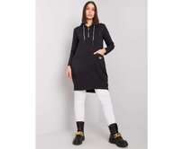 Dámská tunika s kapucí bavlněná plus size KIERRA černá Černá, Univerzální
