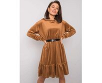 Dámské šaty s páskem CASABLANCA hnědé Karamelová, Univerzální