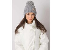 Dámská čepice s bambulí WINTER šedá Šedá, Univerzální