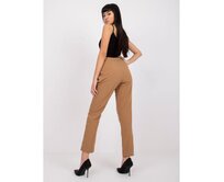 Dámské kalhoty z látky BRASILIA dlouhé hnědé Karamelová, 2XL
