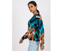 Dámská halenka s potisky LEA modro-oranžová Mořská, Univerzální