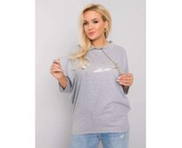 Dámská halenka s potiskem melanžová plus size ARAH šedá Šedá, Univerzální