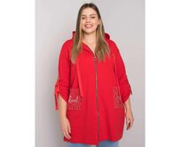 Dámská mikina na zip plus size ZURICH červená Červená, Univerzální