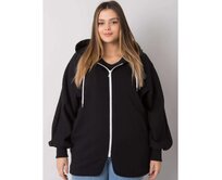 Dámská mikina s kapucí plus size ELLA černá Černá, Univerzální