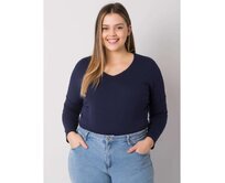 Dámská halenka hladká plus size ELISA námořnicky modrá Námořnická modrá, Univerzální