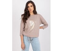 Dámská halenka s kamínky CAMILA tmavě béžová Vícebarevný, S/M