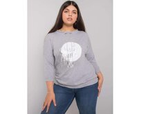Dámská halenka melanžová plus size BELLA šedá Šedá, Univerzální