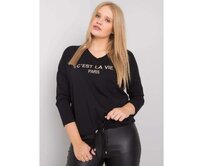 Dámská halenka s potiskem plus size SHERILYN černá Černá, Univerzální
