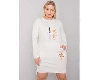 Dámské šaty plus size teplákové AKIRA ecru Ecru, Univerzální