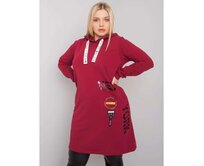 Dámská tunika s kapucí plus size ASHFORD bordó Kaštanová, Univerzální