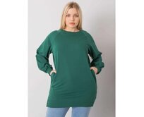 Dámská halenka hladká plus size TOLEDO tmavě zelená Tmavě zelená, Univerzální