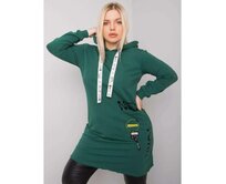 Dámská tunika s kapucí plus size ASHFORD tmavě zelená Tmavě zelená, Univerzální