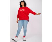 Dámská halenka z bavlny plus size CORDELIA červená Červená, Univerzální