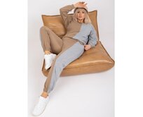 Dámská souprava plus size AMISHI tmavě béžová a šedá Šedá, L/XL