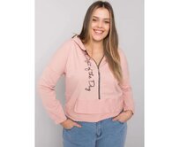 Dámská mikina hladká plus size ELISA růžová Růžová, Univerzální
