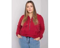 Dámská mikina KAYLEE s kapucí plus size bordó Kaštanová, Univerzální