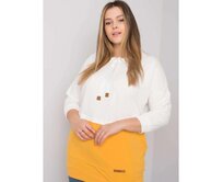 Dámská mikina s kapucí plus size SIRA ecru-žlutá Žlutá, Univerzální