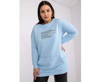 Dámská mikina plus size dlouhá DESIREE světle modrá Světle modrá, Univerzální