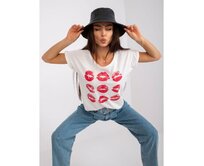 Dámské tričko s potiskem Malvina MAYFLIES ecru Ecru, L