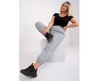 Dámské tepláky s kapsami plus size BANNI šedé Šedá, L