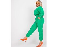 Dámská souprava s kalhotami plus size tepláková MALEAH zelená Zelená, L