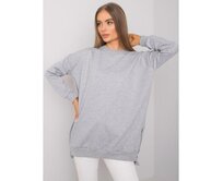 Dámská tunika s dlouhým rukávem melanžová RHIANON šedá Šedá, L/XL