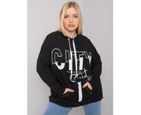 Dámská mikina s kapucí plus size HACKNEY černá Černá, Univerzální