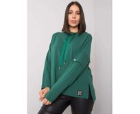 Dámská halenka s kapsami na rukávech plus size LUNNARA tmavě zelená Tmavě zelená, Univerzální