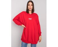 Dámská tunika melanžová plus size bavlněná RAELLA červená Červená, Univerzální