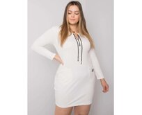 Dámské šaty s kapsami plus size ALESSIA ecru Ecru, Univerzální