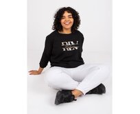 Černá plus size Dámská halenka s potiskem Cordelia Černá, Univerzální