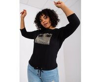 Dámská halenka pro každodenní nošení z bavlny plus size ROSIE černá Černá, Univerzální