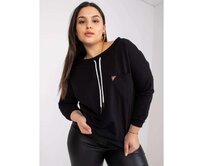 Dámská mikina krátká plus size LOUNA černá Černá, Univerzální