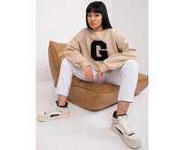 Dámská mikina bavlněná oversize SEVERINE béžová Béžová, Univerzální
