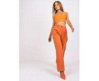 Dámské kalhoty se širokými nohavicemi JOSE oranžové Oranžová, 2XL